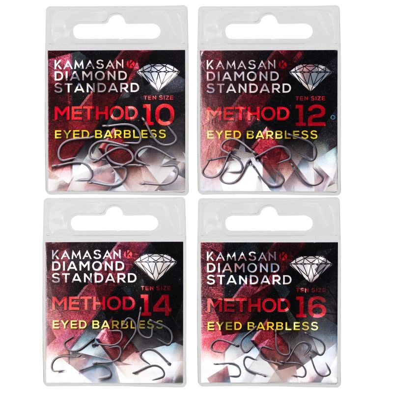 Kamasan Diamond Standard Method Eyed Barbless Hooks